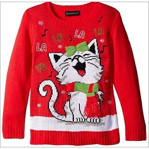 Blizzard Bay Girls' Happy Kitty Christmas Sweater